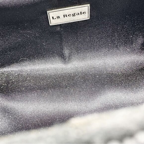 La Regale Vintage Black Beaded Rectangle Box w/Double Satin Handles Unique - Picture 9 of 12